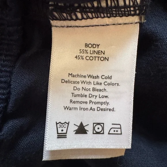 EUC Eddie Bauer Woman’s Wide Leg Linen Cotton Blend Navy Pants, size XL - Picture 5 of 5